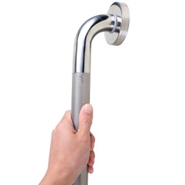 IMPEU 12-inch Grab Bar, Great for Towel Bar, Bathroom Shower Saftey Bar, Door Handle, Anti-Slip Design, Brushed Nickel finishes