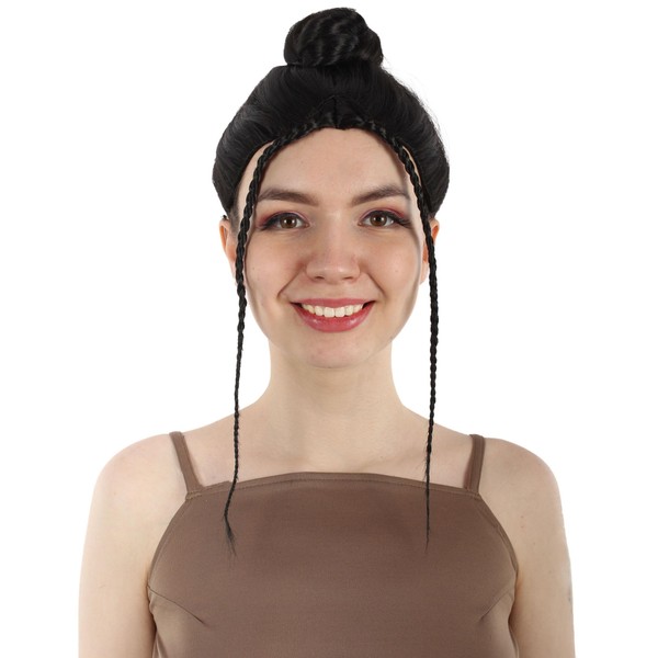 Wigs2you Women's H-5824 K-pop Girl Group Kim Braided Up Dovan Wig is made of flame resistant synthetic fiber and is perfect for that occasion