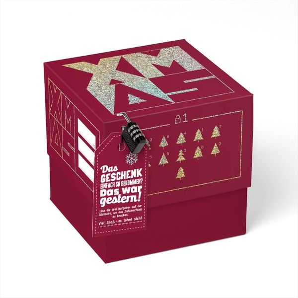 Urprisa Christmas Gift Box, Puzzle Box for Money Gifts, Glitter
