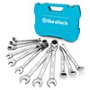 DURATECH 12-Piece Flex-Head Ratcheting Combination Wrench Set, 72-Tooth, Metric, 8-19mm,