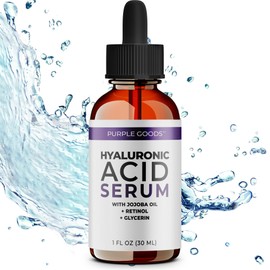 Suero de ácido hialurónico para el rostro antienvejecimiento, manchas oscuras, líneas finas y piel seca. Suero facial hidratante con aceite de jojoba 