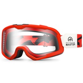 OutdoorMaster Tern Dirt Bike ATV Goggles, OTG Motorcycle Goggles, UV Protection Motocross Dirtbike Goggles for Men and Women, Clear Lens