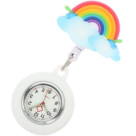 Hemobllo Retractable Nurse Watch, Rainbow Watch, Portable, Cute Nurse Watch, Clip On Watch, Nurse Watch, Pocket Watches for Women, Nursing Watch, Pocket Watch, Lapel Watch, As Shown, Modern