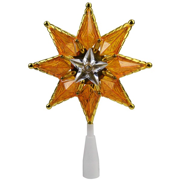 Northlight 8" Amber Mosaic Star Christmas Tree Topper - Clear