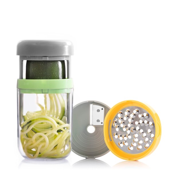 InnovaGoods - 3-in-1 Vegetable Spiral Slicer and Grater, Manual, with