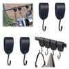 SHYSBV S Hooks with Leather Loop, Black Metal Hooks for
