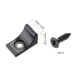 sourcing map 16pcs Shelf Support Peg 4.5mm/0.18" with Screws Zinc Alloy Bracket Pegs with Pin Shelf Peg Shelf Clips for Furniture Bookcase Wardrobe Kitchen Cupboard, Black