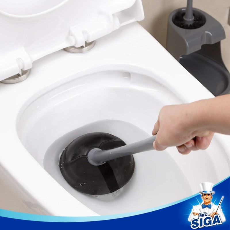 MR.SIGA Toilet Plunger and Bowl Brush Combo for Bathroom Cleaning,