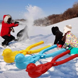 YuanHolumid Yellow Snowball Maker Clips, Duck Shaped Snow Ball Maker Clamps, Outdoor Winter Play Snow Sand Mold Tools, Sandboxes and Beach Tools