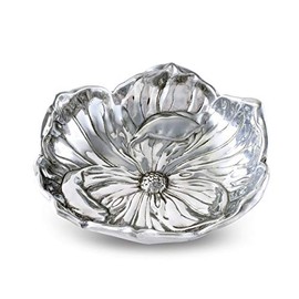 Arthur Court Aluminum Magnolia Bloom Bowl Salad Serving Designer 10 inch Diameter x 3 inch Tall