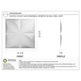 Ekena Millwork WP20X20ALWH 19 5/8"W x 19 5/8"H Alexa EnduraWall Decorative 3D Wall Panel Covers 2.67 Sq. Ft.