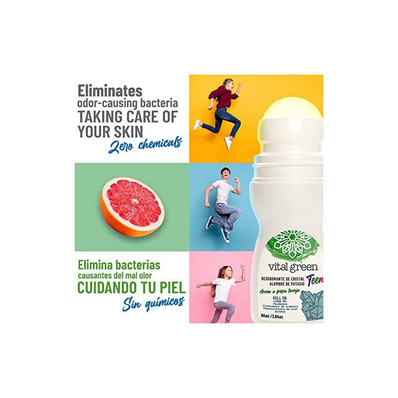 Desodorante Piedra Natural Roll On Niños 90ml Sin Color 3