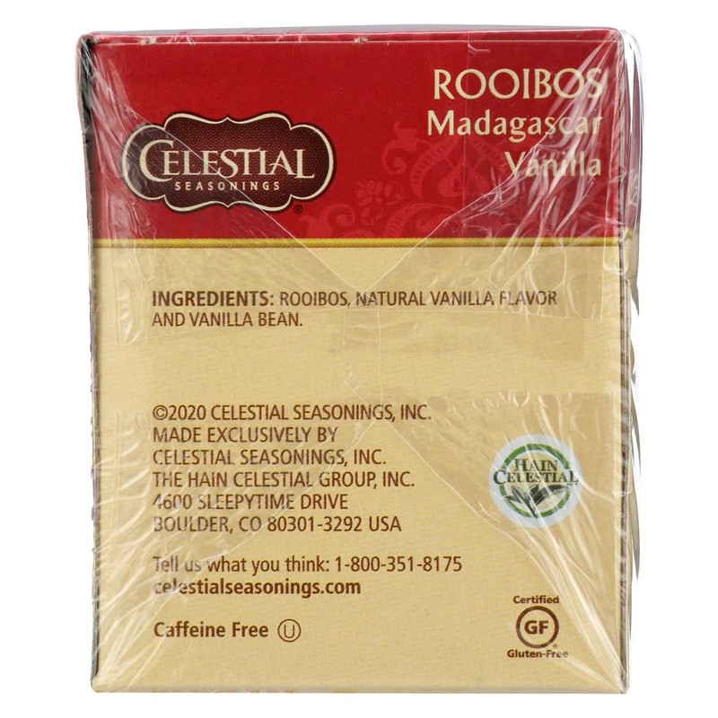 Celestial Seasonings Rooibos Tea, Madagascar Vanilla 20 ea (Pack of