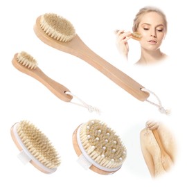 4 Pcs Dry Brush Set, Dry Brushing Body Brush for Lymphatic Drainage, Dry Brush for Body Lymphatic Drainage, Dry Body Brush, Body Dry Brush, Skin Brush for Dry Brushing, Dry Brushes