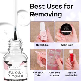 Makartt Nail Glue Remover for Press on Nails - 30ML Glueoff Easy Removal Versatile Debonder for Glue on Tips, Regular Polish, Quick Glues and Semi-Cured Sticker DIY Manicure Supply