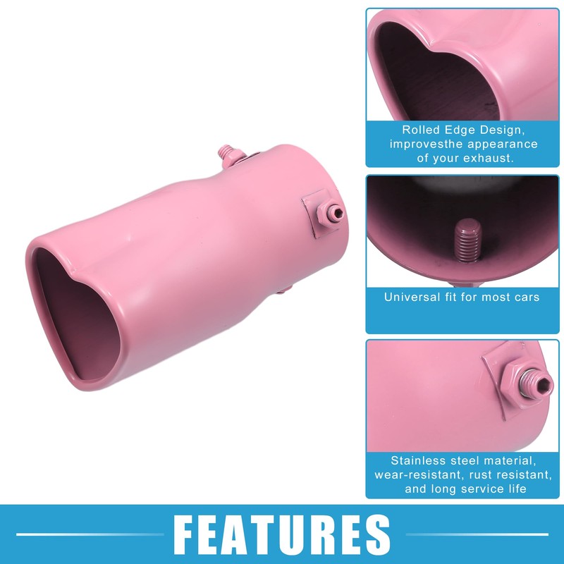 X AUTOHAUX Car Exhaust Tip Heart Shaped Tail Pipe 2.48Inch