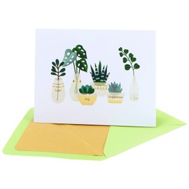 NIQUEA.D Boxed Note Cards, Houseplants, Includes a Blank Customizable Interior and Coordinating Envelope, Set of 10 (NBB-0015)