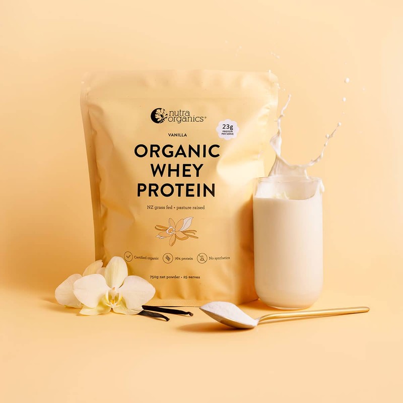 Nutra Organics Organic Whey Protein - Vanilla, 750g