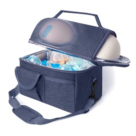 Wearable Breast Pump Bag with Cooler, Compatible with Willow, Elvie, Momcozy Breast Pump, Insulated Storage Container Case for Hand Free Breast Pump