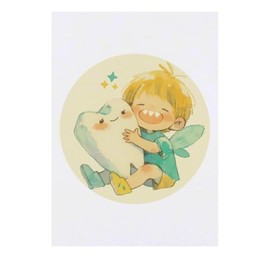 'Happy Tooth Fairy Holding Tooth' Temporary Tattoo - Water Resistant, Skin-Safe, Non-Toxic Transfer (TO00082701)