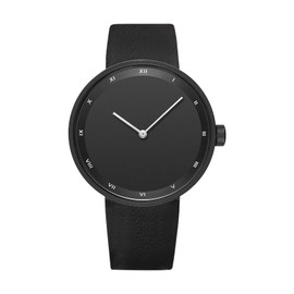 SZSL Stylish Casual Quartz Watch Lightweight Simple Design Waterproof Stable Cowhide Leather Strap for Men Women (Black), Black, Simple, Casual, Classic