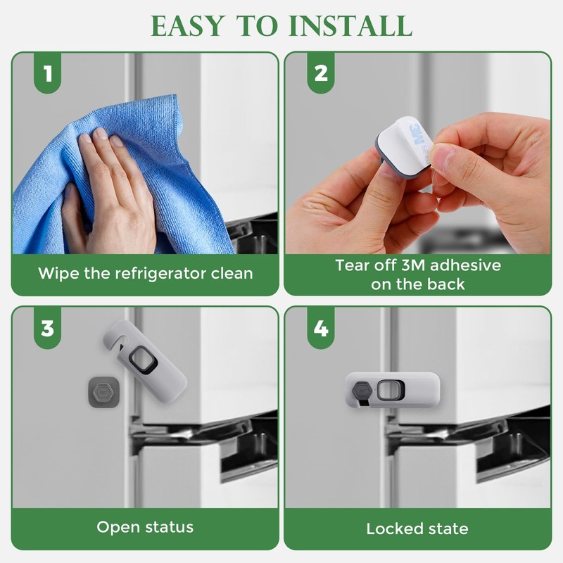 KIZZHISI 5 Pack Child Proof Refrigerator Lock, Baby Proofing Cabinet