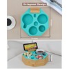 Hitseon Couch Cup Holder Tray, Octagonal Silicone Bamboo Sofa Cup