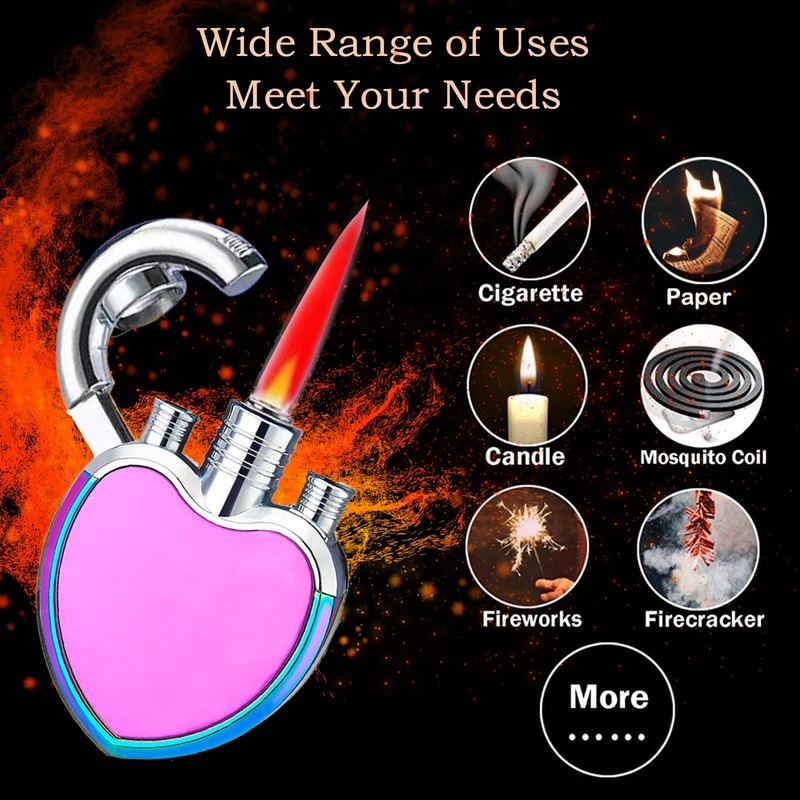 Encendedor de gas butano recargable, con diseño de llama roja