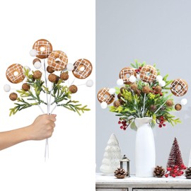 RoseCraft 4PCS Artificial Baking Christmas Decorations, 17.7Inch Tree Topper Branch Ornaments Christmas Gingerbread Tree Decorations Twigs, for Home Holiday Indoor Vase Arrangement Xmas Party Decor.