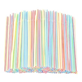 100Pcs Straws Flexible Disposable Plastic Drinking Straws for Party Smoothie Cocktail and Hot Drinks