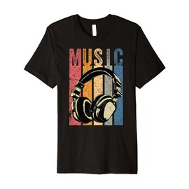 Vintage Electronic Music Lover DJ Retro Headphones Premium T-Shirt