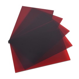 5 Pack Acrylic Sheet Red Transparent Colored Translucent Sheets Easy to Cut for DIY Art Projects,Crafting,Display Project,Signs,Painting,Laser Cutting Plastic Plexiglass Panel 5x7" 2.8mm Thick
