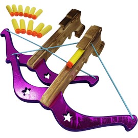 Adventure Awaits - 2-Pack - Wood Toy Crossbow Set - 12 Foam Suction Darts - for Outdoor Play