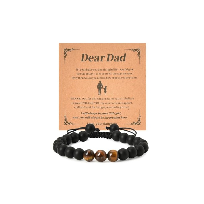Christmas Bdy Bracelet for Best Dad - Natural Stone Men's