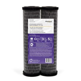 Whirlpool 5-Micron 10 x 2.5 inch CTO Replacement Water Filter WHKF-WHWC, Carbon Wrap Cartridge Reduces Chlorine Taste & Odor, NSF Certified for Whole House Sediment and Drinking Filtration System