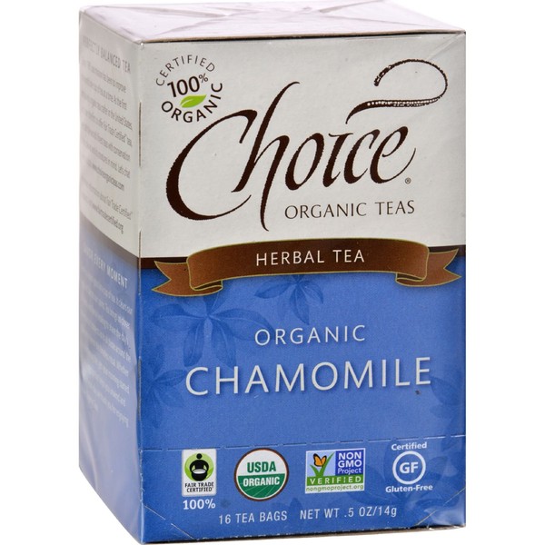 Choice Organic Teas Herbal Tea, 3 Boxes of 16 (48 Tea Bags), Chamomile, Caffeine Free
