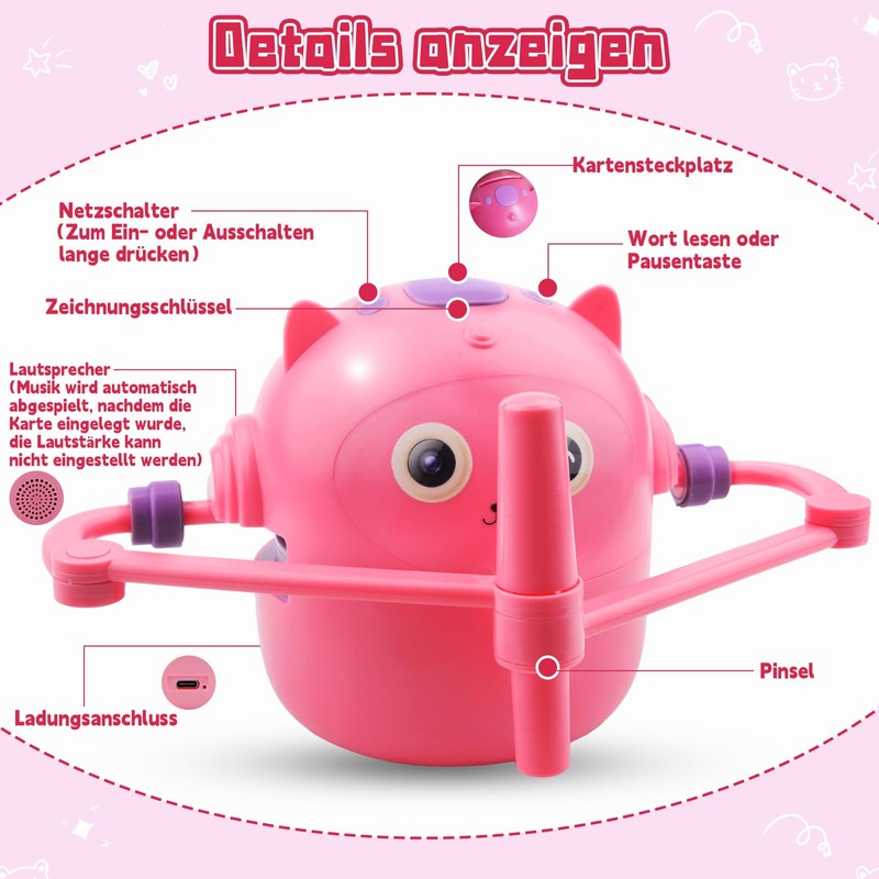 Jadyon Robot Drawing for Children, Interactive Educational Robot with Cards