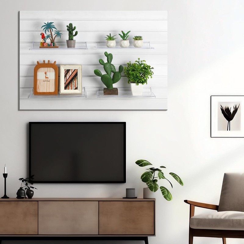 Briwooody 8 Pack Slatwall Shelves 14.5 x 5.9 in Plastic