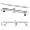Bmvlffs Brushed Nickel 24-Inch Linear Shower Drain with Tile Insert