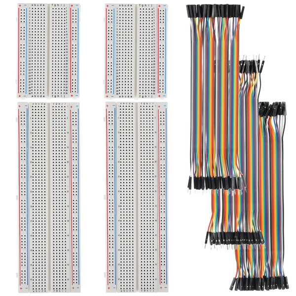 HUAREW Breadboard Dupont Wires Kit 830 Points Breadboard 400 Points