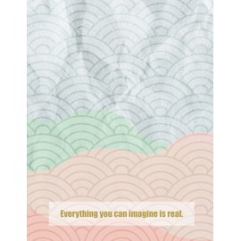 School Notebook: Japanese Style V2, Pastel Gray Green Pink, Lecture, College, Study, Office,Memo, (8.5" x 11"), 110 Pages: Notebook, Planner, ... Note, Idea, Notebooks, Lined, White Papers,