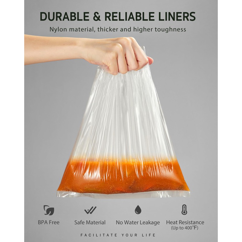 Syntus Slow Cooker Liners, 60 Count Cooking Bags Extra Large