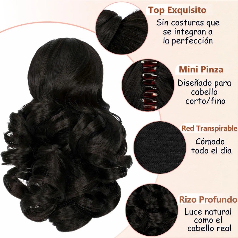Extensiones De Cabello De Pelo Ondulado Coleta De Cabello