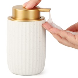 Segbeauty Soap Dispenser, 320ml Dish Soap Dispenser for Kitchen, Pump Bottle Ceramic, Refillable Shampoo and Conditioner Bottles, Empty Shower Gel Dispensing Lotion Bottle for Countertop (White)