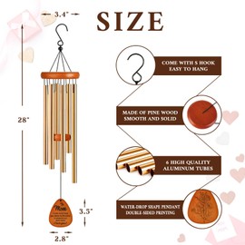 Birthday Gifts for Mom from Daughter, Mother’s Day Present for Mum, Wind Chimes for Mom, Best Mum Gifts from Son, Sentimental Gift for Mothers Day