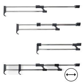 ALUSFERA Extendable Clothes Rail - Clothes Hanger Holder Extendable Metal - Wardrobe Rail Adjustable for Space Saving and Better Accessibility