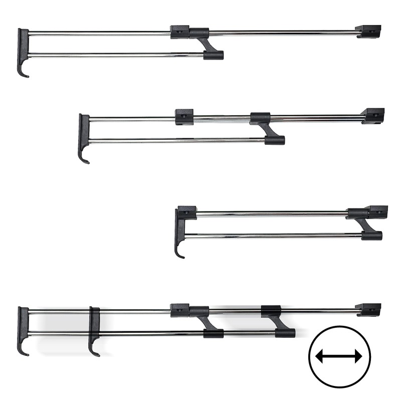 ALUSFERA Extendable Clothes Rail - Clothes Hanger Holder Extendable Metal