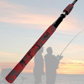 SoftShrink Red Camo Heat Shrink Tubing for Ice Hockey Sticks & Motorcycles - Heat/Water Resistant, Seamless Fit (25mm Diameter, 1.65 ft Length, Red Camo Color)