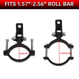 PLUSBEAM 2PCS Motorcycle Headlight Bracket, Heavy-Duty Motorbike Tube Clamp Turn Signal Mounting Compatible with UTV ATV 1.57-2.56” Roll Bar(Large)
