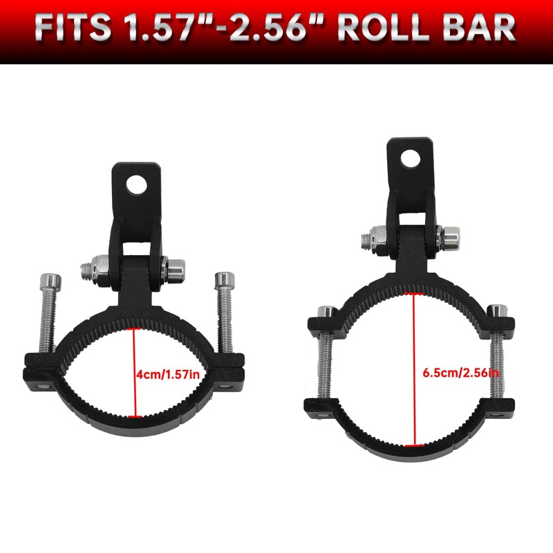 PLUSBEAM 2PCS Motorcycle Headlight Bracket, Heavy-Duty Motorbike Tube Clamp Turn
